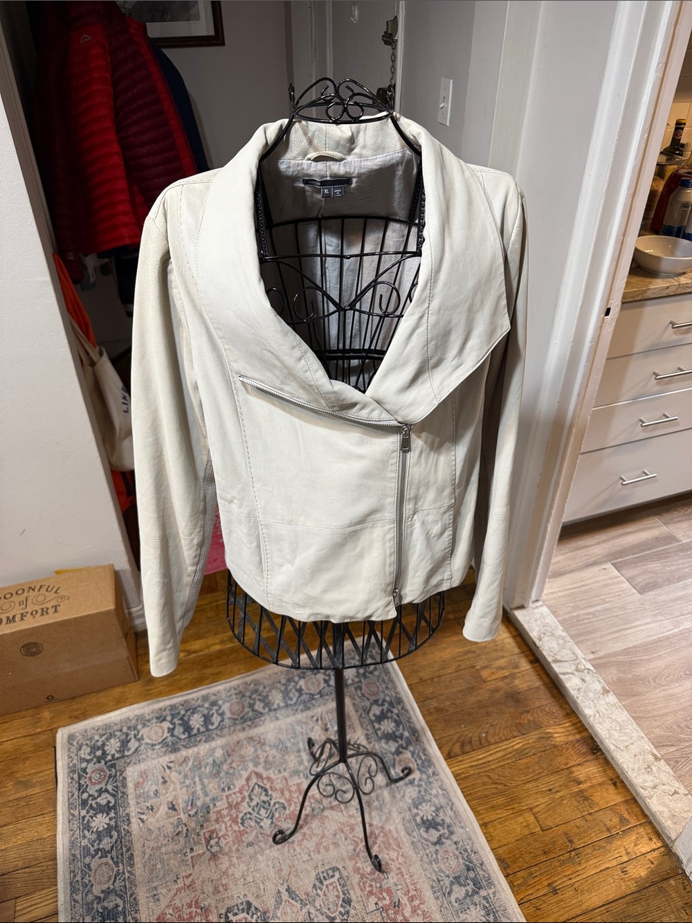 Vince cream Moto goat leather jacket - Size XL